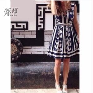 Maeve for Anthropologie Blue Ikat Dress S EUC